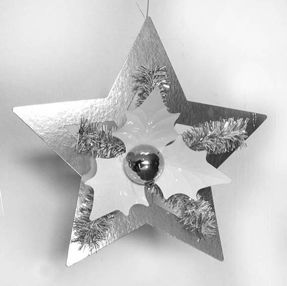 Estrella plata con flor