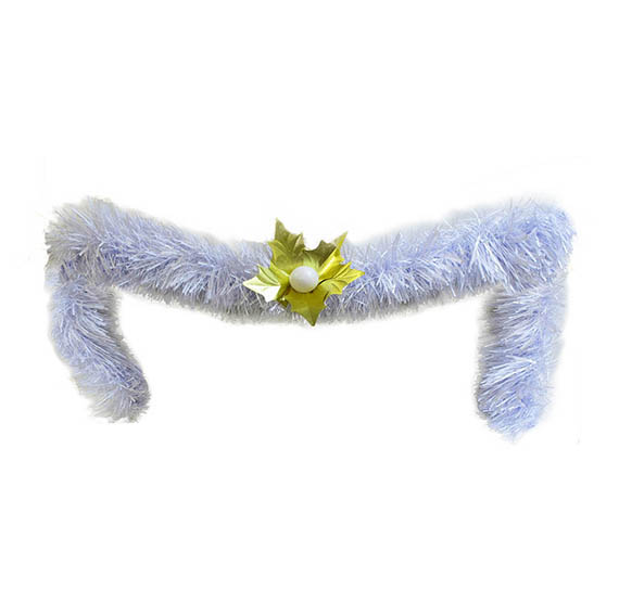 Guirnalda decorada blanca con flor oro