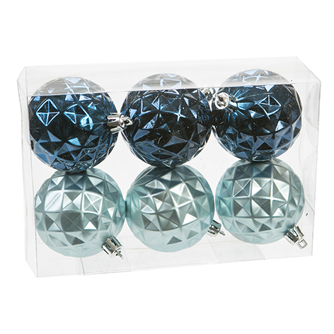 Caja bolas geometría gama azul