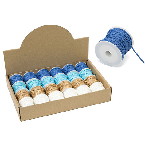 Caja cordel papel mache gama azul