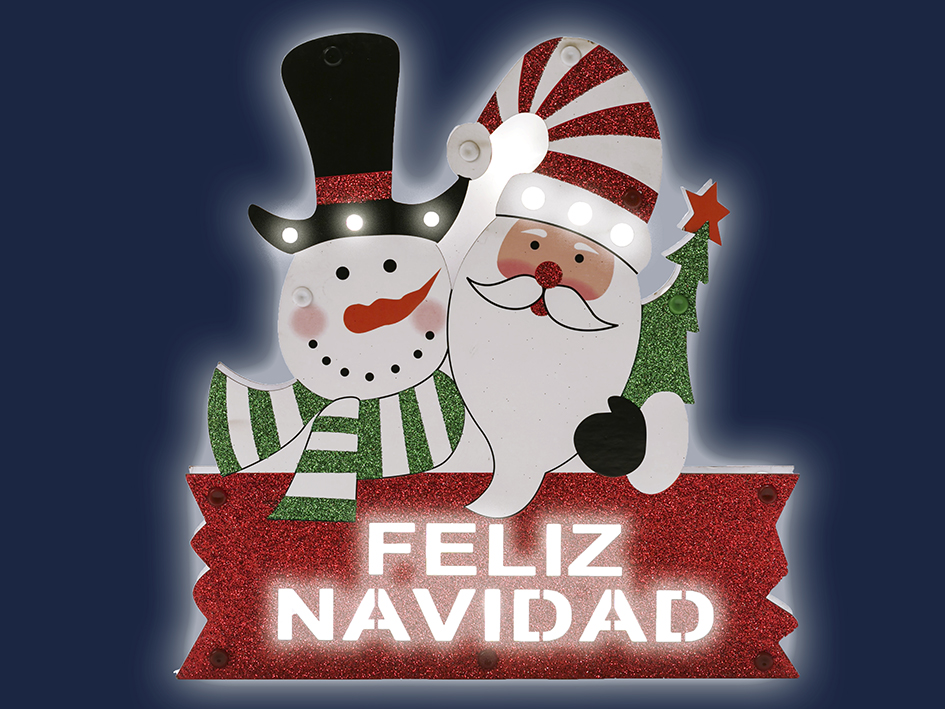 Cartel luminoso led feliz navidad