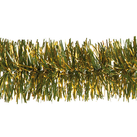 Espumillón de navidad oro verde