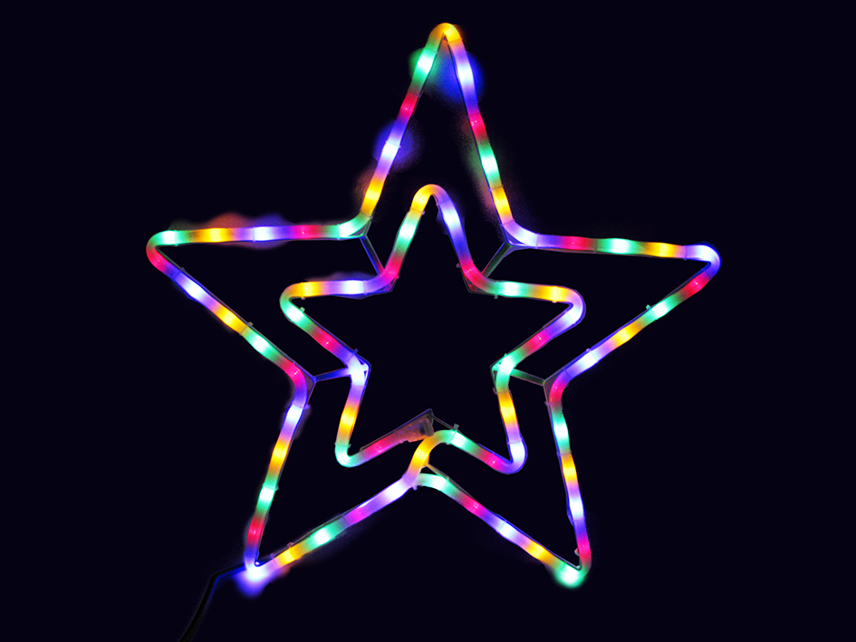 Estrella doble led neón multicolor