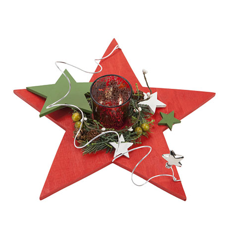 Portavela centro de mesa forma de estrella