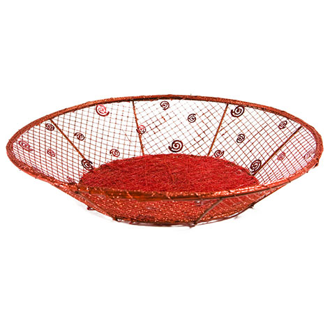 Cesto rojo centro de mesa