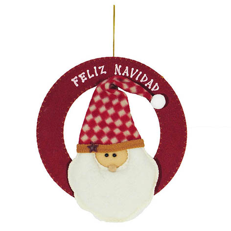 Corona de felpa de papa noel