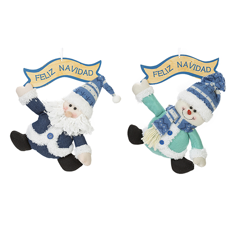 muñecos navidad azul